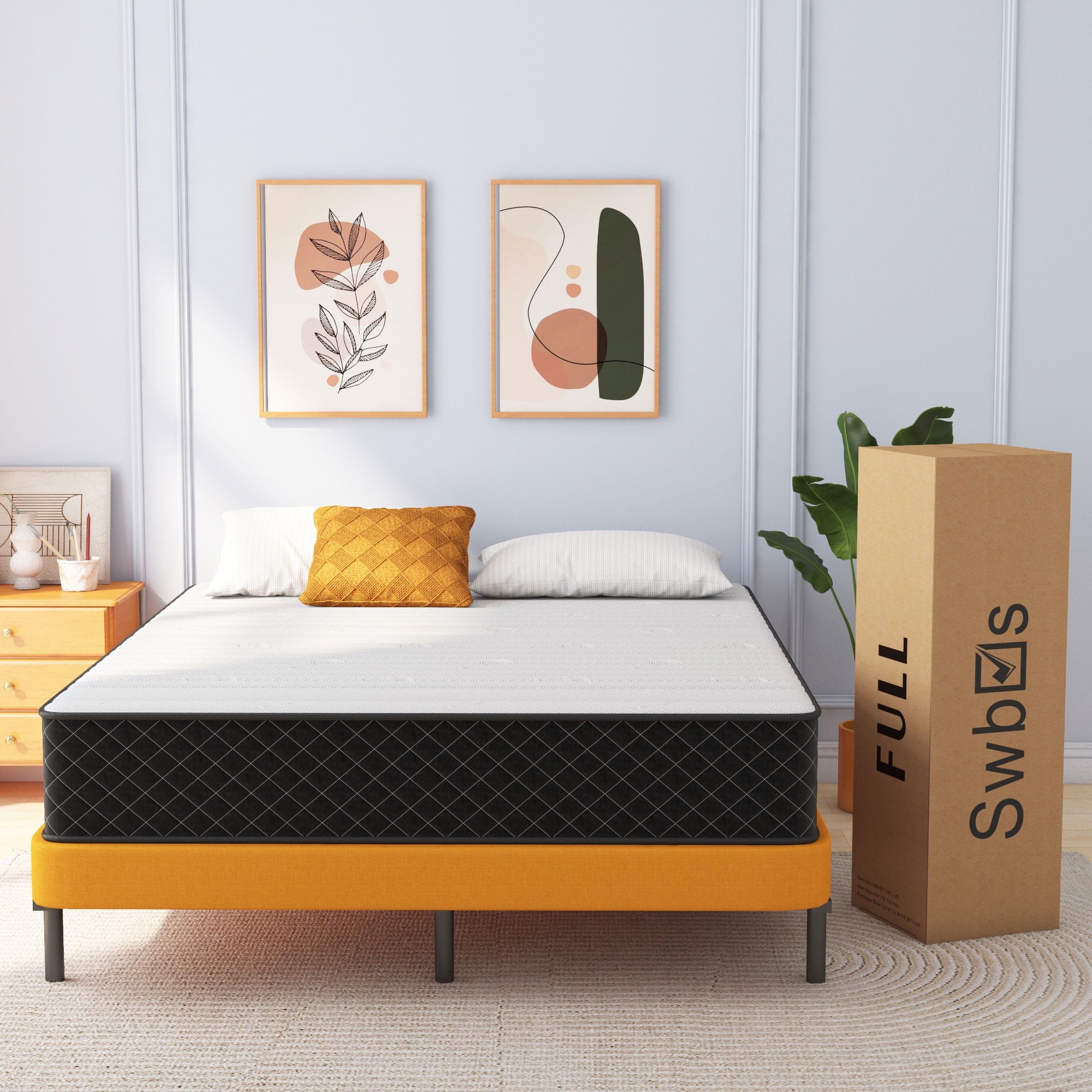 SVS Queen Size Mattresses 12 inch Adult Hybrid Memory Foam Medium Queen Mattress Pressure Relief