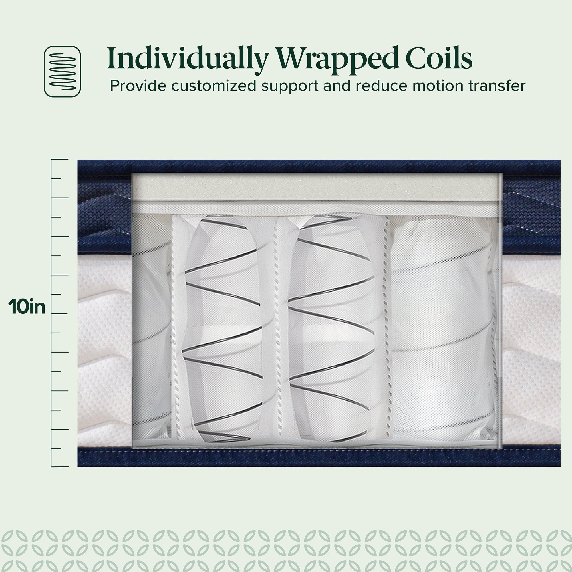 Zinus 10" Pocket Coil Euro Top Hybrid Mattress, Twin