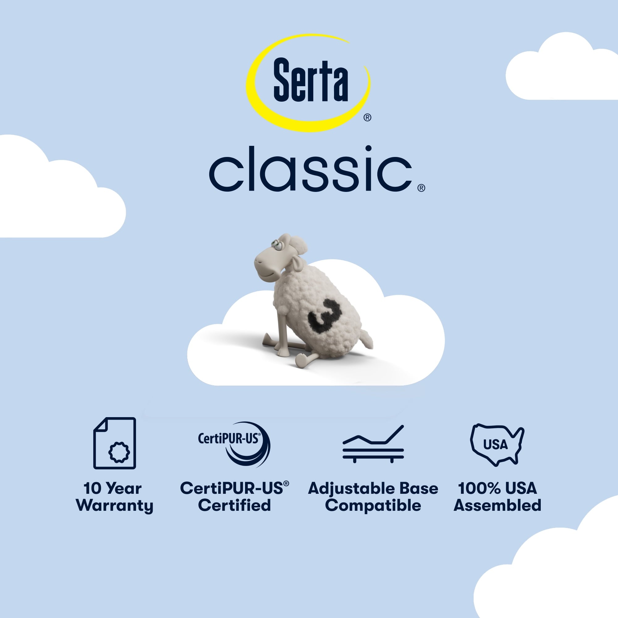 Serta 13.5" Twin Classic Clarks Hill Elite Ltd Medium Tight Top Innerspring Adult Mattress