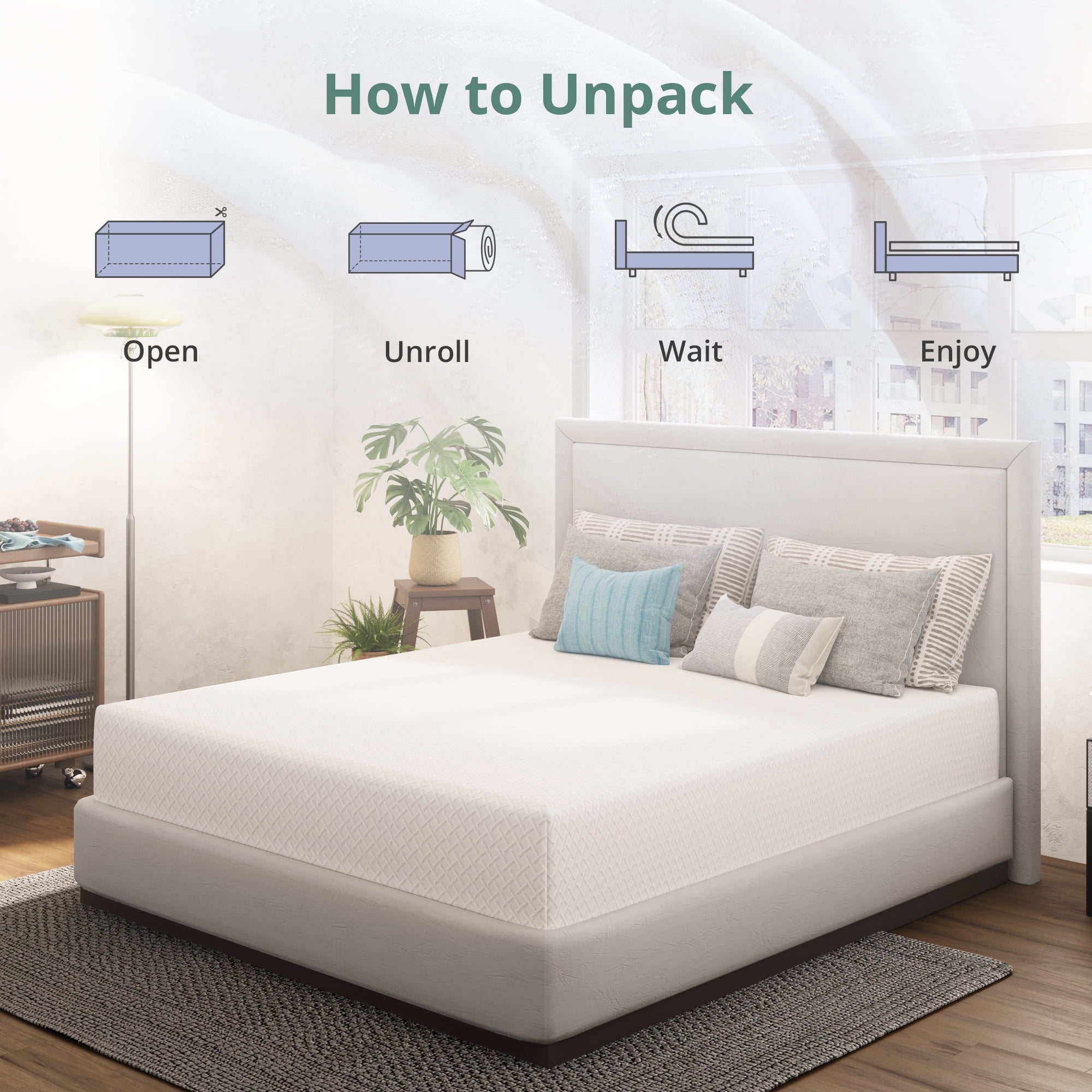 EGOHOME TrueZen Twin Mattress, 5" Memory Foam Mattresses in a Box, Medium