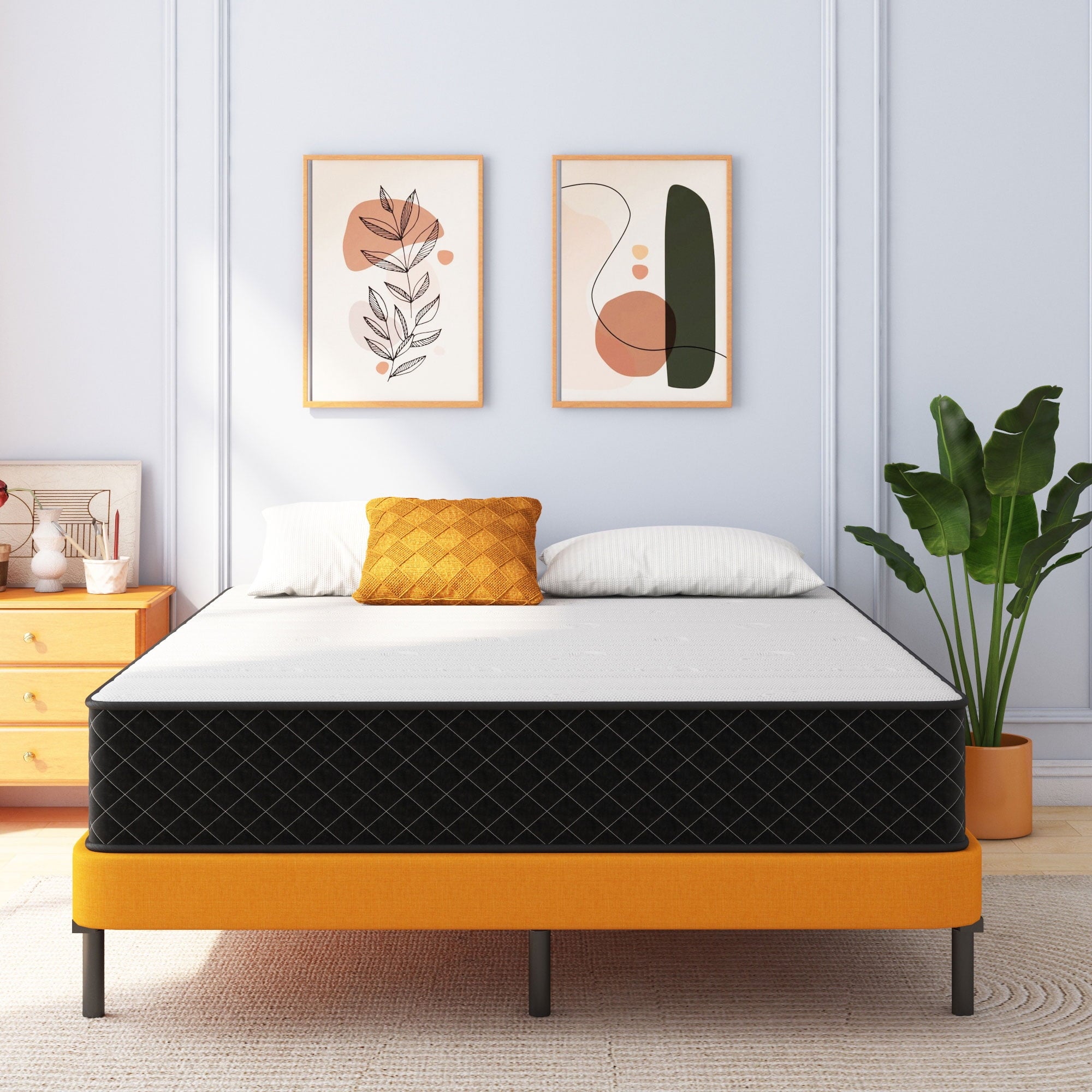 SVS Queen Size Mattresses 12 inch Adult Hybrid Memory Foam Medium Queen Mattress Pressure Relief