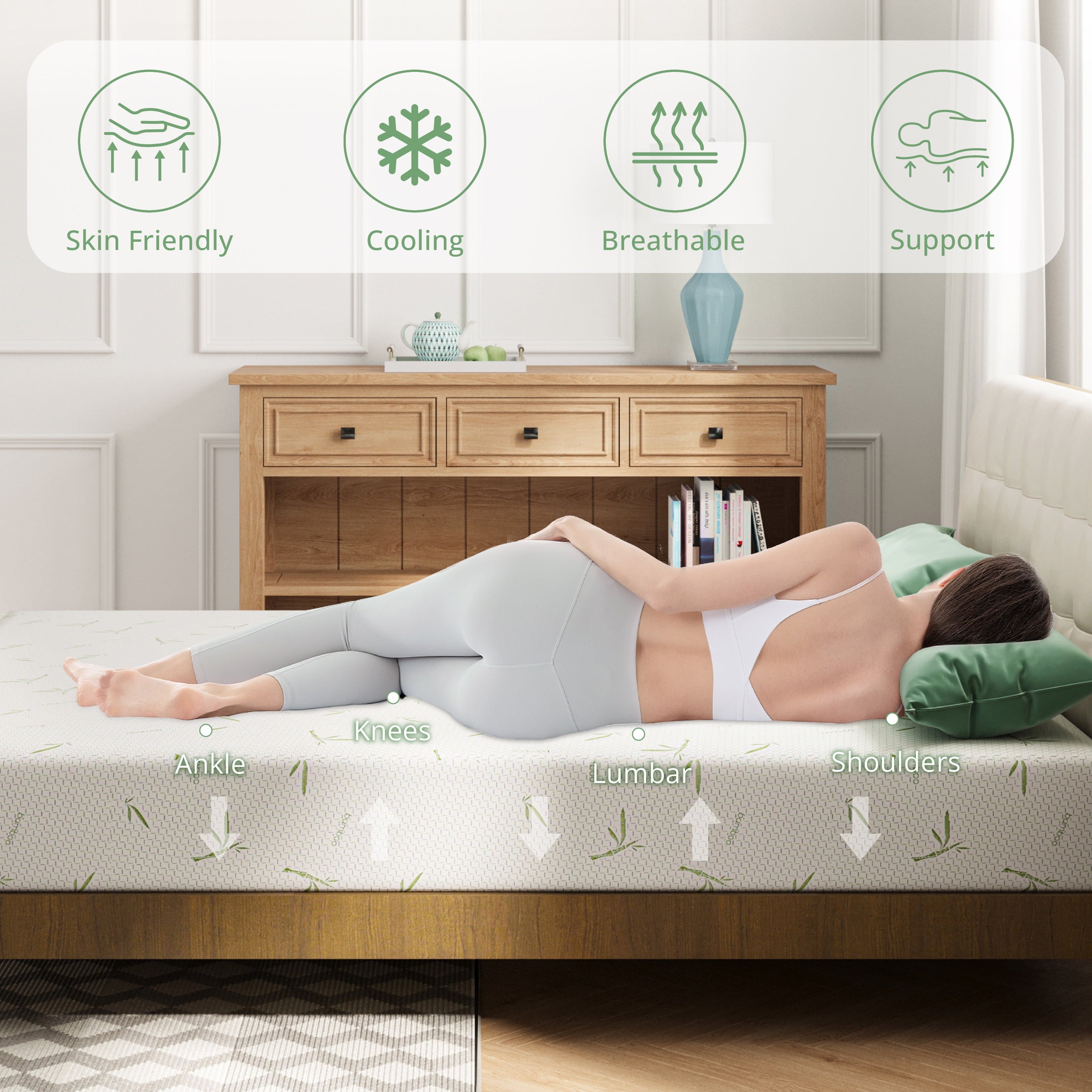 Arctus Twin Mattress, 8 inch Gel Memory Foam Mattress in a Box, Medium