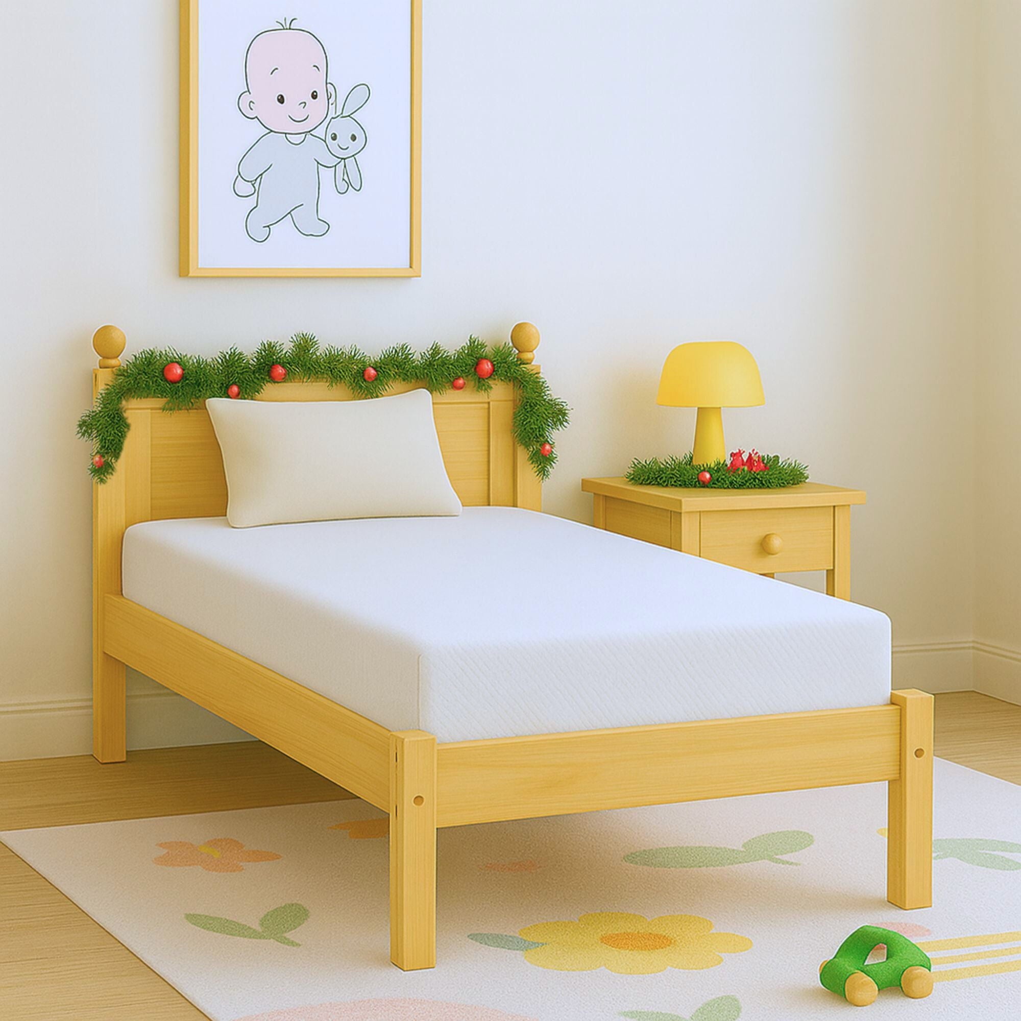 Atlas Mattress 6" Twin Gel Memory Foam Mattress, Breathable Cover,  Medium Firmness