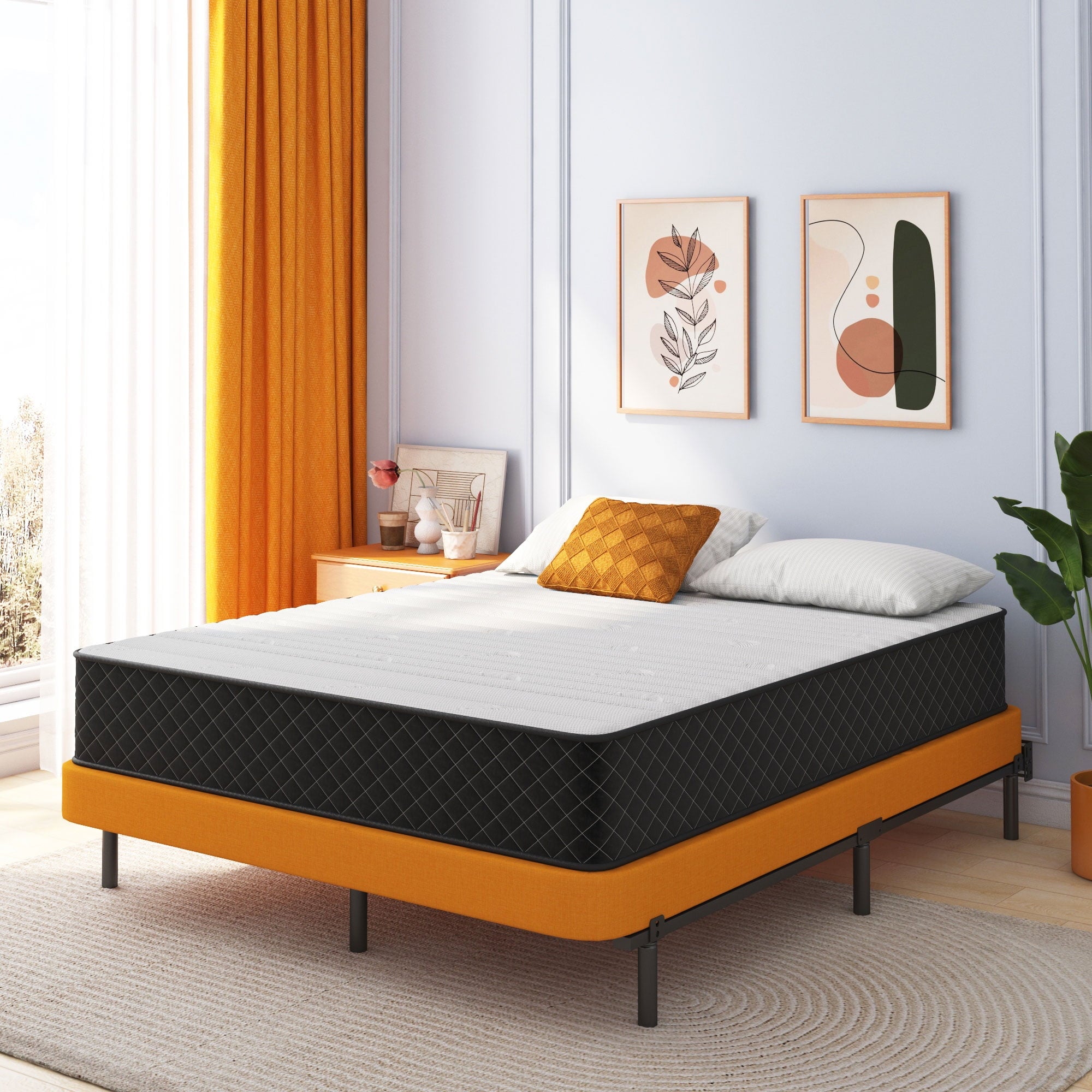 SVS Queen Size Mattresses 12 inch Adult Hybrid Memory Foam Medium Queen Mattress Pressure Relief